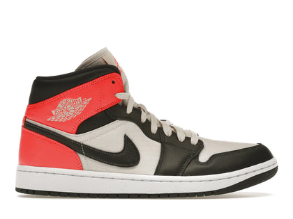 Jordan 1 Mid Newsprint Light Orewood Brown (Women's) - authentic Jordan sneakers