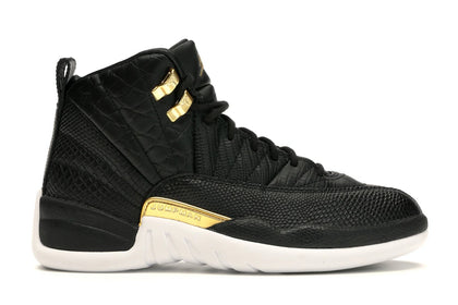 Jordan 12 Retro Black Metallic Gold White (Women's) - authentic Jordan sneakers