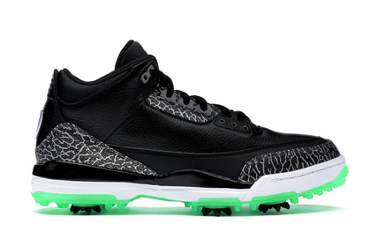 Jordan 3 Retro Golf Black Green Glow - authentic Jordan sneakers