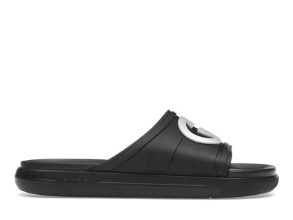 Gucci Interlocking G Slide Black White - authentic Gucci sneakers