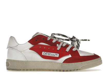 OFF-WHITE Vulcanized 5.0 Low Top White Red - authentic OFF-WHITE sneakers