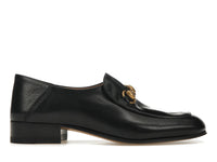 Gucci Horsebit Slip On Loafer Gold-Tone Black Leather (Women's)