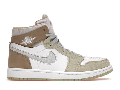 Jordan 1 High Zoom Air CMFT Olive Aura (Women's) - authentic Jordan sneakers
