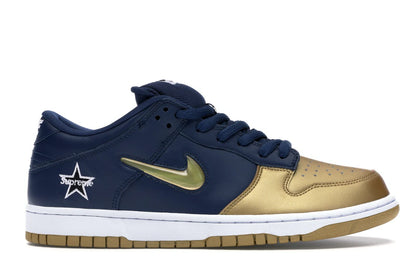 Nike SB Dunk Low Supreme Jewel Swoosh Gold - authentic Nike sneakers