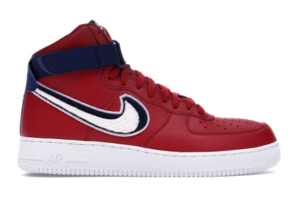 Nike Air Force 1 High 3D Chenille Swoosh Red White Blue - authentic Nike sneakers