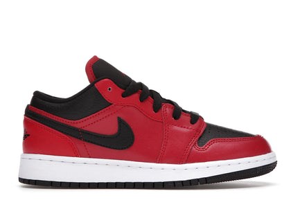 Jordan 1 Low Gym Red Black Pebbled (GS) - authentic Jordan sneakers