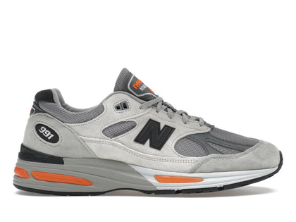 New Balance 991v2 MiUK Pelican Grey Orange - authentic New Balance sneakers