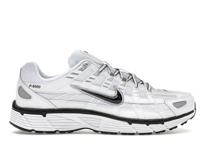 Nike P-6000 White Metallic Silver Black - authentic Nike sneakers