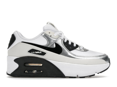 Nike Air Max 90 LV8 White Phantom Metallic Silver Black (Women's)