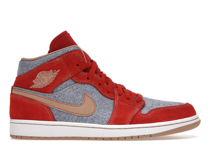 Jordan 1 Mid Denim Red - authentic Jordan sneakers