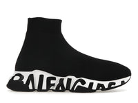 Balenciaga Speed Graffiti Trainers White Black Logo (Women's)