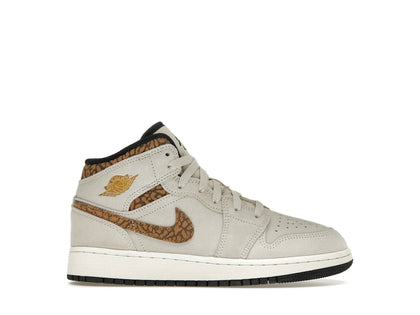 Jordan 1 Mid SE Brown Elephant (GS) - authentic Jordan sneakers