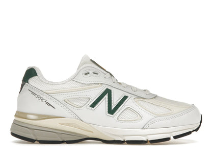 New Balance 990v4 MiUSA White Green - authentic New Balance sneakers