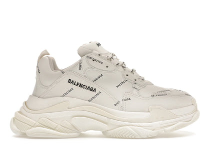 Balenciaga Triple S Allover Logo White - authentic Balenciaga sneakers
