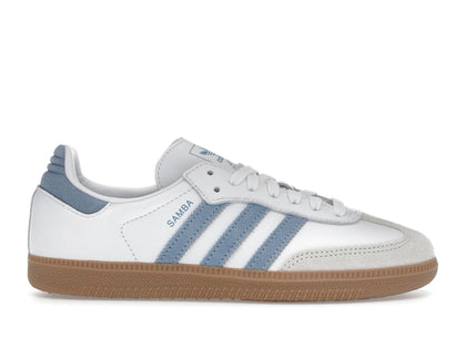 adidas Samba OG White Alumina Ash Blue (Women's) - authentic adidas sneakers