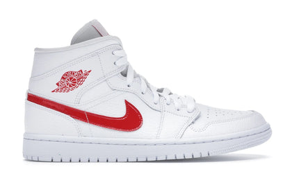 Jordan 1 Mid White University Red (Women's) - authentic Jordan sneakers