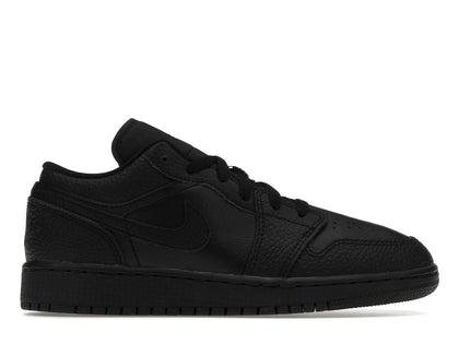 Jordan 1 Low Tumbled Leather Black (GS) - authentic Jordan sneakers