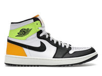 Jordan 1 Retro High Golf White University Gold Volt Black
