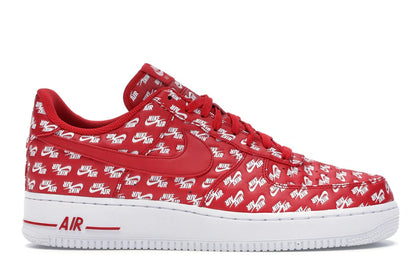 Nike Air Force 1 Low All Over Logo Red - authentic Nike sneakers