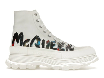 Alexander McQueen Tread Slick Boot Graffiti White Multicolor - authentic Alexander McQueen sneakers