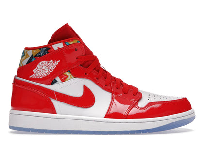 Jordan 1 Mid Barcelona Sweater Red Patent - authentic Jordan apparel
