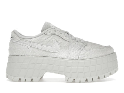 Jordan 1 Low Brooklyn Light Bone Metallic Silver (Women's) - authentic Jordan sneakers