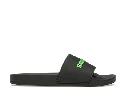 Balenciaga Pool Slide Black Fluo Green (Women's) - authentic Balenciaga sneakers