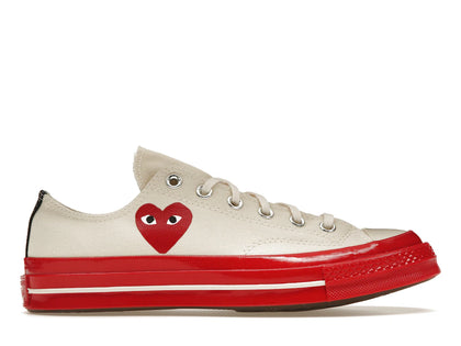 Converse Chuck Taylor All Star 70 Ox Comme des Garcons PLAY Egret Red Midsole - authentic Converse sneakers