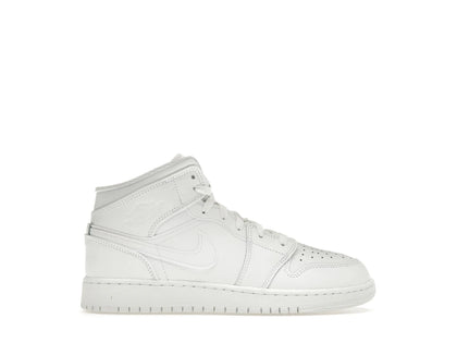 Jordan 1 Mid Triple White (2023) (GS) - authentic Jordan sneakers