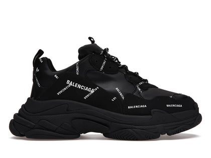 Balenciaga Triple S Allover Logo Black - authentic Balenciaga sneakers