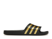 adidas Adilette Aqua Slides Core Black Gold Metallic