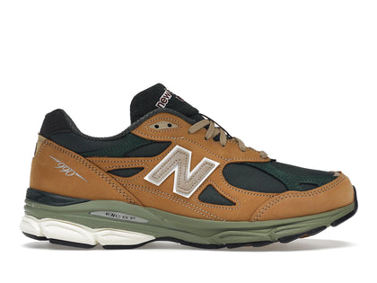 New Balance 990v3 MiUSA Tan Green - authentic New Balance sneakers