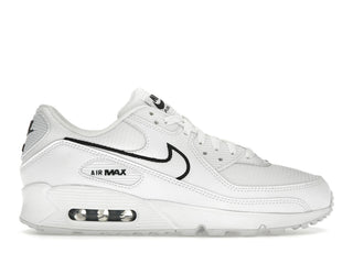 Nike Air Max 90 White Black Outlined Swoosh - authentic Nike sneakers