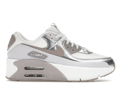 Nike Air Max 90 LV8 Summit White Vast Grey Metallic Platinum College Grey (Women's) - authentic Nike sneakers