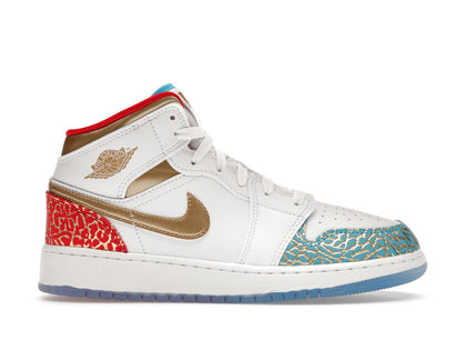 Jordan 1 Mid Sneaker School NC to Chicago (GS) - authentic Jordan sneakers