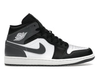 Jordan 1 Mid Schwarz Weiß Eisengrau