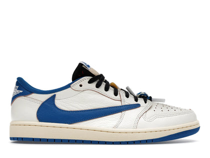 Jordan 1 Retro Low OG SP Fragment x Travis Scott Sail Military Blue - authentic Jordan sneakers