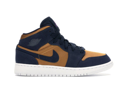 Jordan 1 Mid Obsidian Desert Ochre (GS) - authentic Jordan sneakers