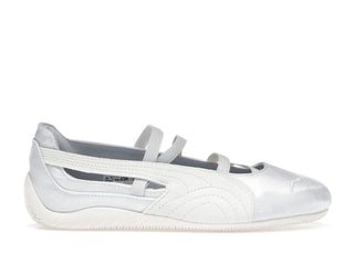 Puma Speedcat Ballet Silver Mist Warm White Satin (Women's) - authentic Puma sneakers
