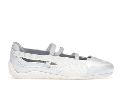 Puma Speedcat Ballet Silver Mist Warm White Satin (Women's) - authentic Puma sneakers