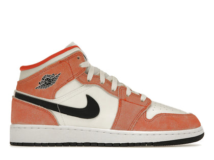 Jordan 1 Mid SE Orange Suede (GS) - authentic Jordan sneakers