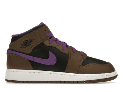 Jordan 1 Mid Purple Mocha (GS) - authentic Jordan sneakers