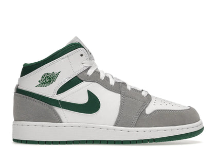 Jordan 1 Mid SE White Pine Green Smoke Grey (GS) - authentic Jordan sneakers