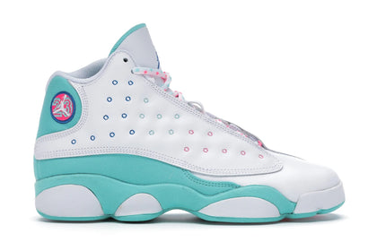 Jordan 13 Retro White Soar Green Pink (GS) - authentic Jordan sneakers