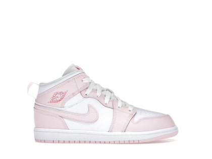 Jordan 1 Mid Pink Foam Fire Red White (PS) - authentic Jordan sneakers