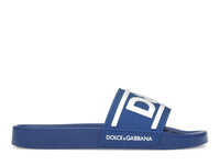 Dolce & Gabbana Beachwear Sliders DG Logo Blue White