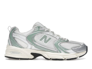 New Balance 530 Silver Metallic Mosaic Green - authentic New Balance sneakers