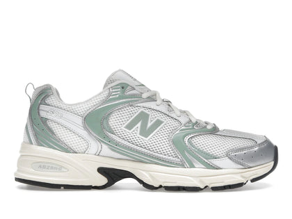 New Balance 530 Silver Metallic Mosaic Green - authentic New Balance sneakers