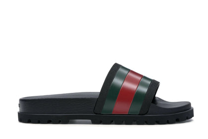Gucci Web Slide Sandal Black - authentic Gucci sneakers