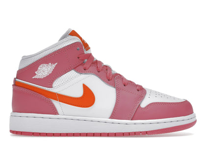Jordan 1 Mid Pinksicle Safety Orange (GS) - authentic Jordan sneakers